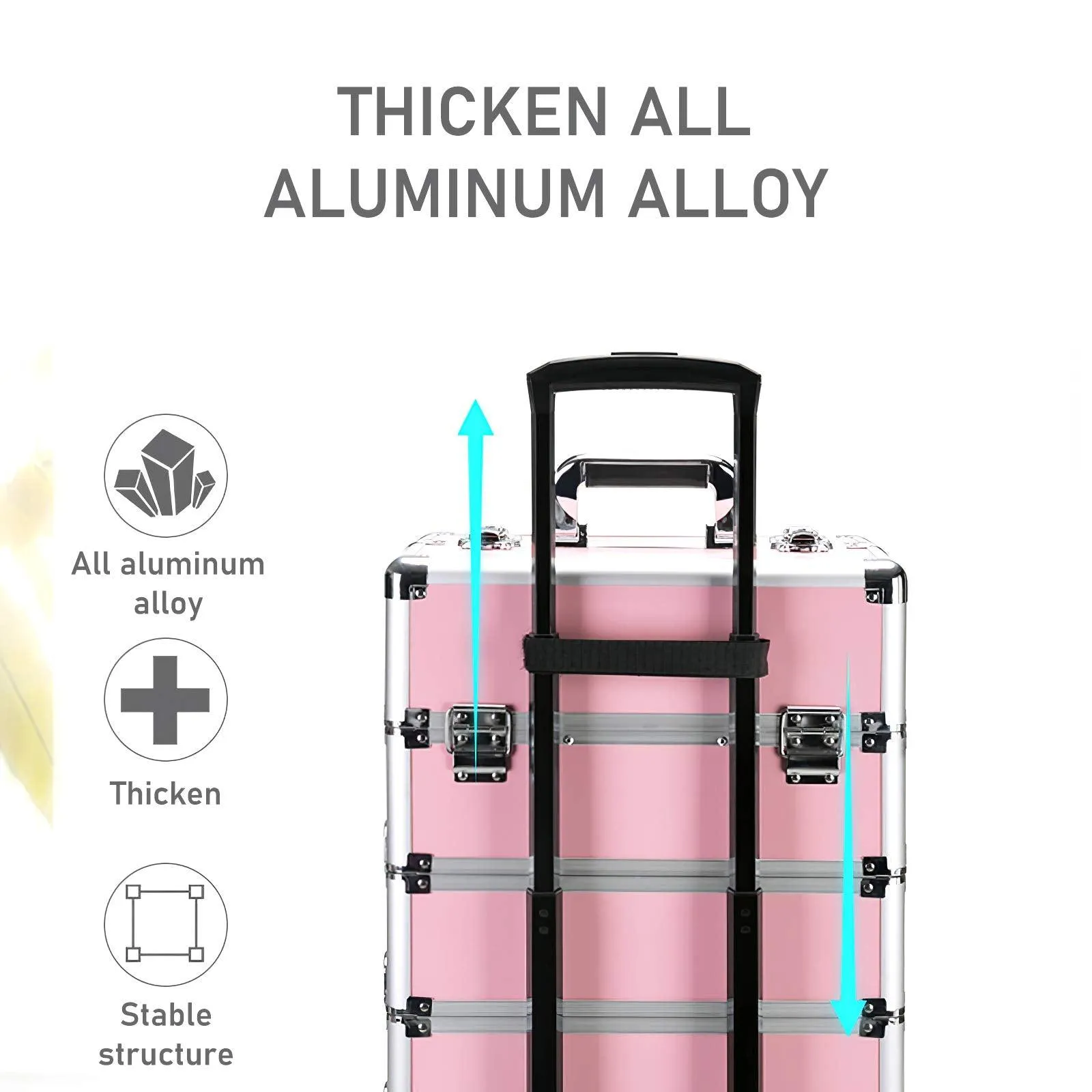 Makeup Rolling Case, GreenLife® 4 in 1 Professional