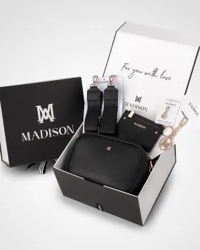 Monica 5 Piece Giftbox - Crossbody Bag, Monogram Bag Strap, Cardholder, Keychain & Personalisation Charm