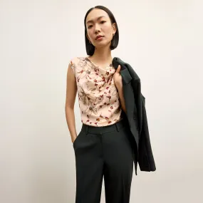 Nora Top - Washable Silk Charmeuse :: Botanical Print