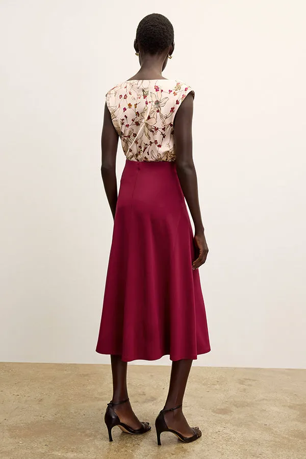 Nora Top - Washable Silk Charmeuse :: Botanical Print