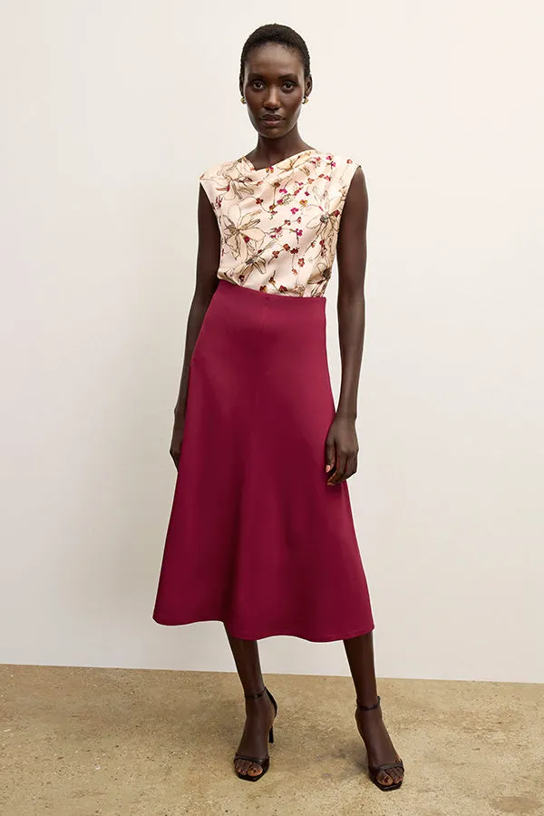 Nora Top - Washable Silk Charmeuse :: Botanical Print