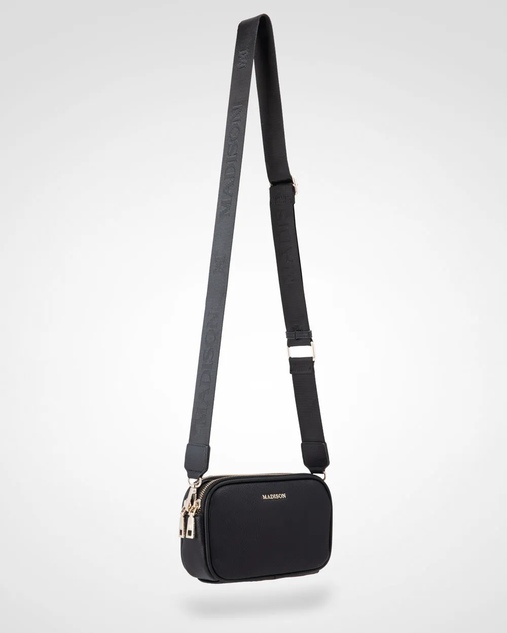 Odette Double Zip Slimline Camera Crossbody Bag   Monogram Bag Strap