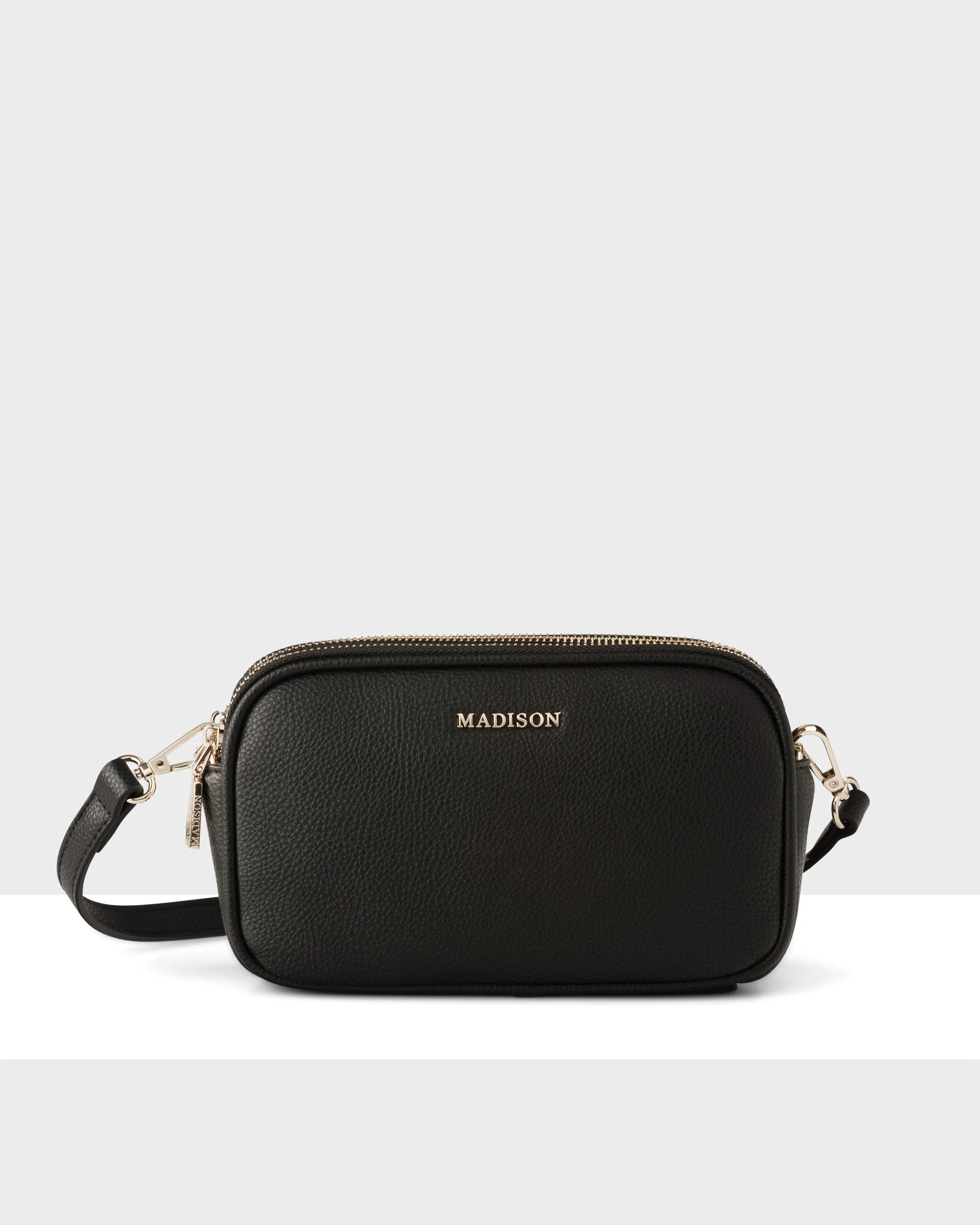 Odette Double Zip Slimline Camera Crossbody Bag   Monogram Bag Strap
