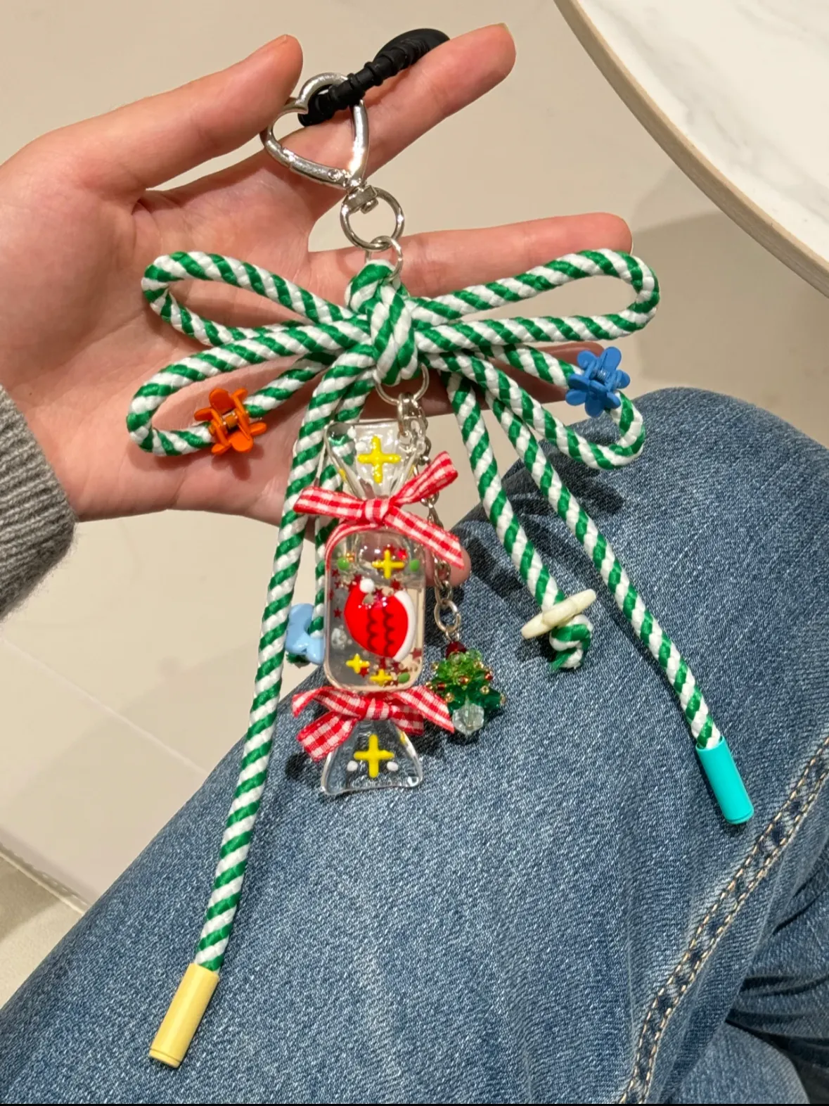 Original design Christmas knot felt gingerbread man/candy bag pendant key chain gift for girls