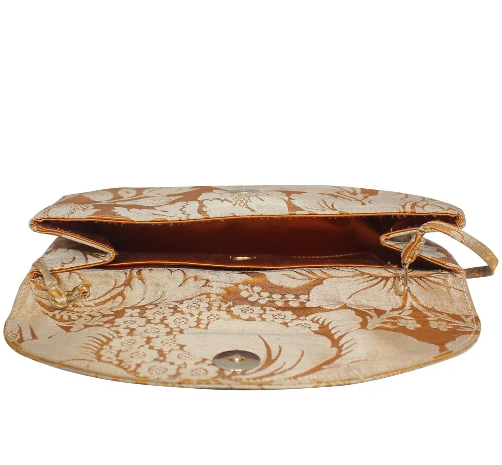 Oscar de la Renta | Brocade Silk Amber Clutch