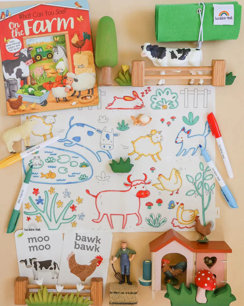Scribble Mat On the Farm Reusable Colouring Mat