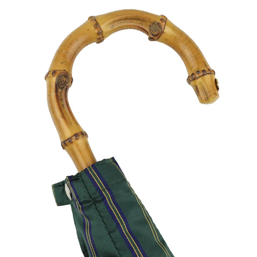 Shibumi x Mario Talarico Travel Umbrella Green Striped - Bamboo