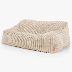 Sloucher Bean Bag Sofa - Ultra Plush Cord Peach
