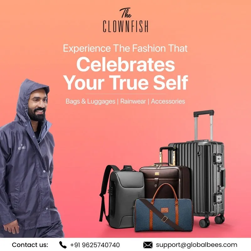 The Clownfish Celeste Series Small 20inch Cabin Trolley Bag - Lightweight, Water Resistant | 40L | Blue