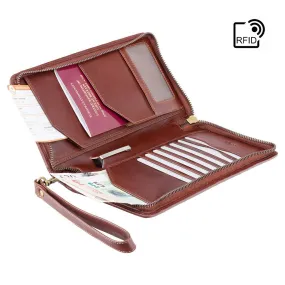 Visconti Monza Italian Brown Leather Travel Wallet MZ101