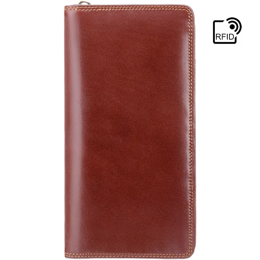 Visconti Monza Italian Brown Leather Travel Wallet MZ101